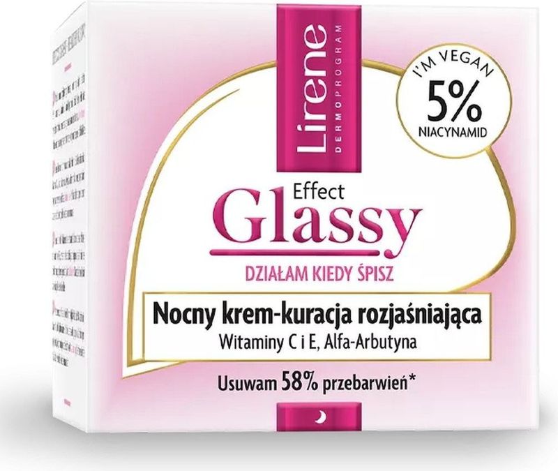 Lirene Effect Glassy Nocny crème Kuracja Rozjaśniająca 50ml