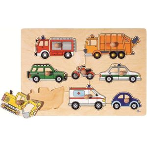 Houten Noppenpuzzel Verkeer (8 stukjes)