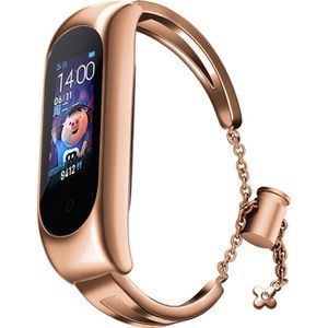 Hurtel Zamienna metaal band armband łańcuszek band voor Xiaomi Mi Band 6 / 5 / 4 / 3 roze goud