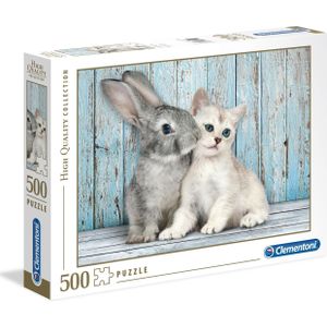 Puzzel 500 Stukjes High Quality Collection, Cat & Bunny (Clementoni)