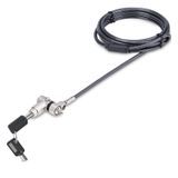 StarTech 2m Universeel Laptop Kabelslot, Anti-diefstal Kabelslot, Security Kabel voor Notebook Compatibel met Noble Wedge&reg,/Nano/K-Slot, Snijbestendig, Stalen Beveiligingskabel voor Laptop met Sleutel