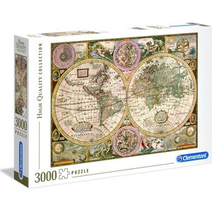 Clementoni Antieke wereldkaart - puzzel - 3000 stukjes