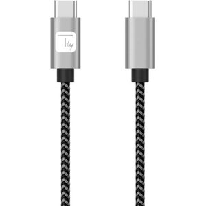 Techly ICOC MU2CC-005-AL USB-kabel USB 2.0 0,5 m USB C Grijs, Zwart