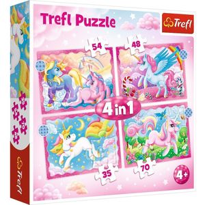 Trefl puzzel 4 in 1 Unicorns en magic