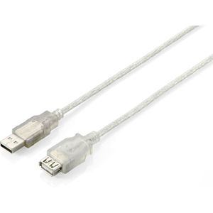 Equip 128750 USB-kabel 1,8 m USB 2.0 USB A Zilver, Transparant