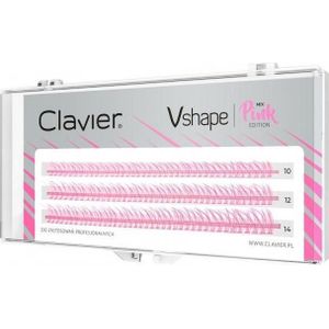 Clavier _Vshape kępki wimpers roze