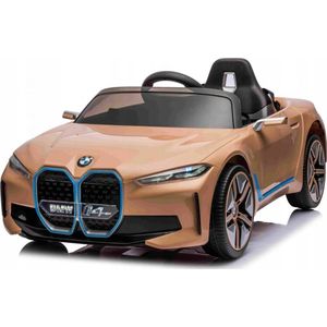 BMW speelgoed auto i4 na accu voor kinderen goud + Wolny Start + EVA + Ekoskóra + Audio LED + Pilot