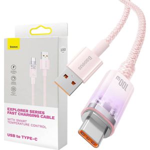 Baseus Quick Charge USB-C 6A, 1m (roze)