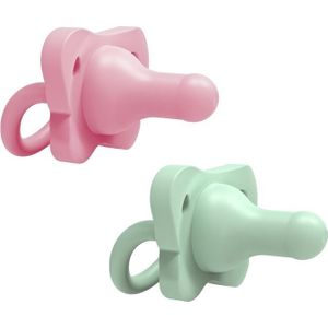 Dr Browns Dr bruin Happy Paci Silicone Fopspeen 0-6m Roze/Groen Multi 0-6m