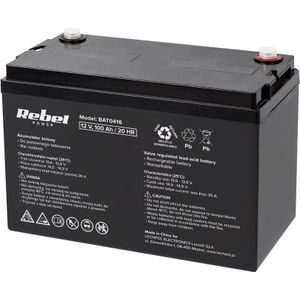 12V 100Ah Rebel Gel batterij