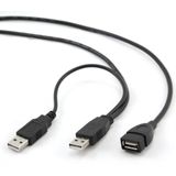 Gembird Dubbele USB-verlengkabel (2xAM/AF, 0,9 m