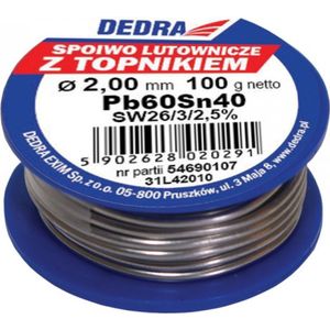 Dedra Feb met Pb60Sn40 2mm 100g spool - 31L42010