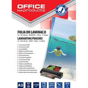 Office Products folie voor laminowania , A3, 2x100mikr., glanzende, 100 stuks, transparentna