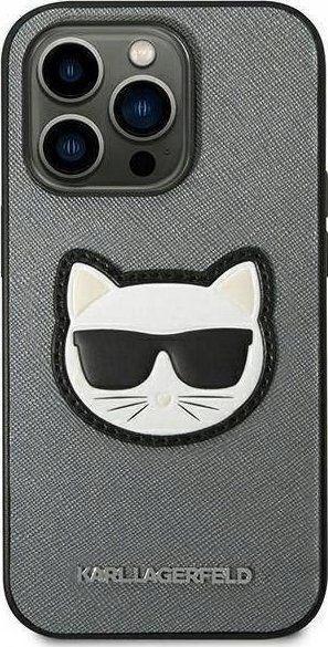 Karl Lagerfeld IPHONE 14 PRO MAX zilver CHOUPETTE HEAD PATCH KLHCP14XSAPCHG