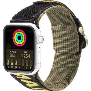 Dux Ducis Strap (Outdoor Version) Apple Watch Ultra bar, SE, 8, 7, 6, 5, 4, 3, 2, 1 (49, 45, 44, 42 mm) nylon geel-groen bracelet band