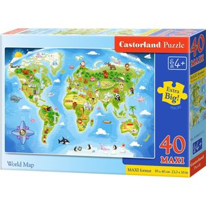 Castorland Legpuzzel World Map Junior Karton 40-delig