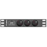 Lanberg PDU 10'' 1U 16A, 3x 230v PL 2m zwart