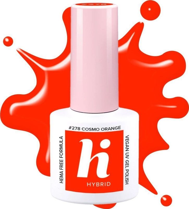 Hi Hybrid HEMA Free lak hybride Neon #278 Cosmo oranje 5ml