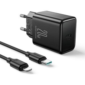 Joyroom oplader oplader netwerk JR-TCF06 USB-C 20W PD + kabel USB-C/Lightning zwart