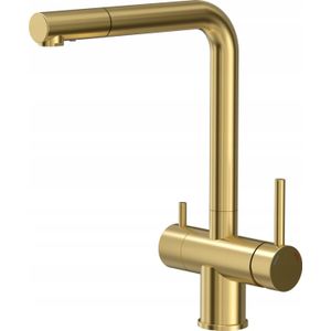 QUADRON keukenkraan ELLEN keukenkraan 3-voudig staal nano PVD goud