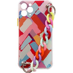 Hurtel kleur Chain Case Gel Elastic case met chain chain chain pendant voor iPhone 13 mini multicolor (3)