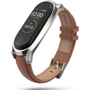 Tech-Protect band leer Mi Smart Band 5 bruin