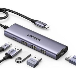 UGREEN 15596 laptop dock & poortreplicator Bedraad USB 3.2 Gen 1 (3.1 Gen 1) Type-A + Type-C Aluminium