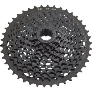 Microshift cassette XLE 10.rzędowa, staal voor 36T aluminium 42T, Kompatybilna met Shimano, 11-13-15-18-21-24-28-32-36-42(Al.), zwart (NEW)