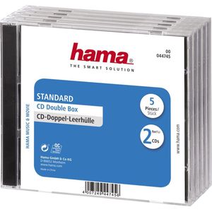 Hama Dubbele CD-hoes (5-pac - Standaar - CD-hoesjes) Transparant/Zwart