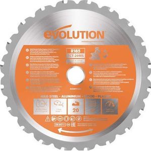 Evolution zaagblad TCT multifunctioneel RAGE 185mm / 20z voor afkortzaag