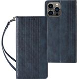 Hurtel Magnet Strap Case etui Samsung Galaxy S23 hoes met klapką portemonnee mini riem standaard blauw