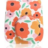 LoveInstant tas Etui Case voor Fujifilm Fuji Instax Mini 11 / Pomarańczowe bloemen