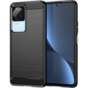 Hurtel Carbon Case etui Xiaomi Poco F4 5G elastyczny siliconen karbonowy hoes zwart