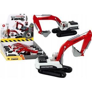 LEANToys graafmachine Gąsienicowa wit-rood metaal lepel
