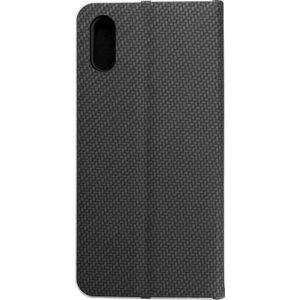 holster Forcell LUNA Book Carbon voor XIAOMI Redmi 9A / 9AT zwart