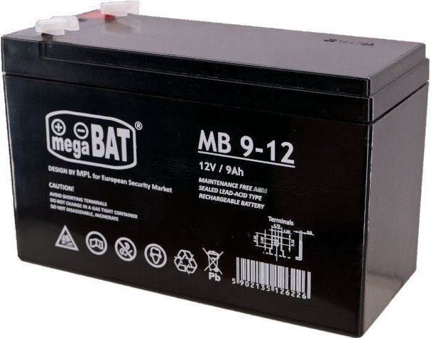 MPL POWER ELEKTRO MPL megaBAT MB 9-12 UPS-accu Lood-zuur batterij VRLA AGM Onderhoudsvrij 12 V 9 Ah Zwart