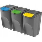 Prosperplast afvalbak Sortibox voor segregacji 3 x 35L grijs (IKWB35S3-405U)