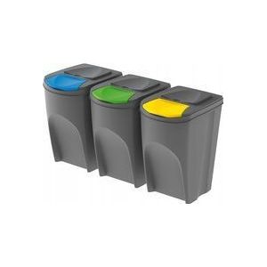 Prosperplast afvalbak Sortibox voor segregacji 3 x 35L grijs (IKWB35S3-405U)