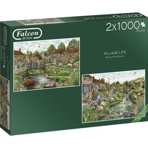 Village Life Puzzel (2x1000 stukjes) - Falcon de luxe