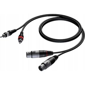 Procab Kabel CAB705/3 2 x XLR female - 2 x RCA/Cinch male 3 meter