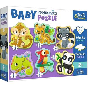 Trefl puzzel Baby Progressive serie 6 in 1 dieren egzotyczne 22 stukjes