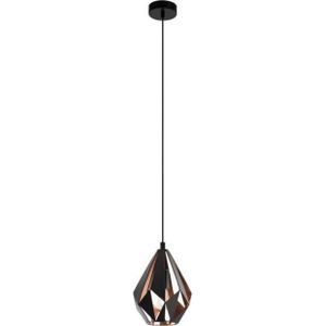 Eglo Hanglamp 1 Zwart/Kupfer 'Carlton 1'