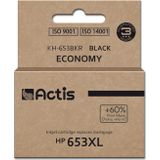 ACTIS KH-653BKR inkt voor HP printer, vervanging HP 653XL 3YM75AE, Premium, 20ml, 575 pagina's, zwart