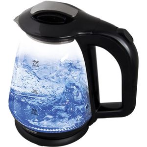 Esperanza Missouri | Glazen Waterkoker | Blauw LED-Verlichting | 1,7 Liter | 1500W | Ingebouwd Maasfilter | Zwart