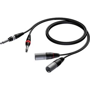 Procab Kabel Jack 6.3mm x2 - XLR x2 1.5m zwart (CAB708/1.5)