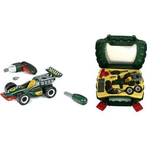 Klein Grand Prix koffer - auto met boor en schroevendraaier - Speelgoed