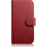 iCarer Wallet Case 2in1 etui iPhone 14 Pro leer hoes met klapką Anti-RFID rood (WMI14220726-RD)