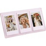 LoveInstant Box Frame Standing On 3 Photos voor Cameras / Print Printer Paper Zink / Fuji Instax Mini - roze