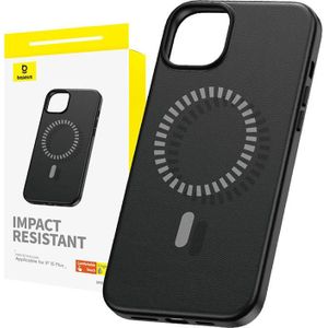 Baseus Magnetic Phone Case voor iPhone 15 Plus Fauxther Series (zwart)
