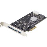 StarTech 4-Port USB PCIe Kaart, USB 3.2 5Gbps, PCI Express Uitbreidingskaart met 4x Onafhankelijke USB Controllers, 4x USB-A Poorten, Windows/macOS/Linux